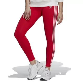 Spodnie sportowe damskie - Legginsy adidas Originals Adicolor Classics 3-Stripes Tights HD2348 - czerwone - Adidas - grafika 1