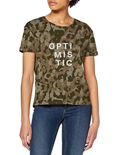 Camel Active Womenswear T-Shirt Damski, Beżowy-Oliwkowy Aop 80, Xl - Koszulki i topy damskie - miniaturka - grafika 1
