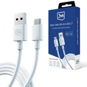 Kable USB - 3mk Hyper Cable White Kabel USB-A to C 60W 3A 1.2m - miniaturka - grafika 1