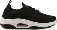 Trampki damskie - Trampki damskie Slip On Casual Shoes Textile Comfort Trainers Mom Black Rozmiar 41 - miniaturka - grafika 1