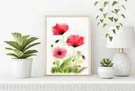 Obrazy i zdjęcia na płótnie - Oryginalna akwarela. Maki II A4 - miniaturka - grafika 1