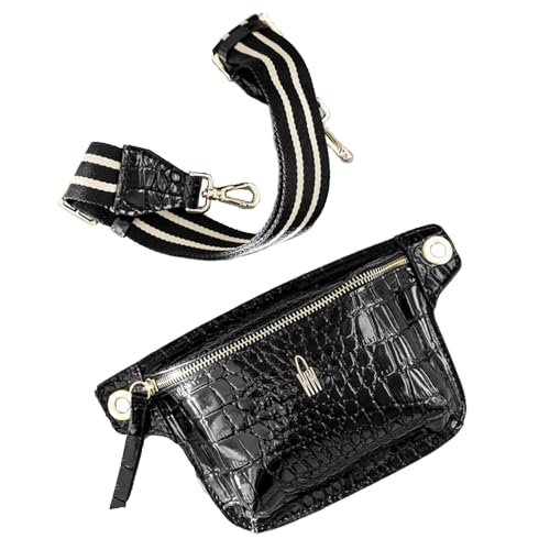 IDA - Czarna nerka skórzana croco