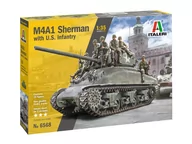 Modele do sklejania - Italeri 6568 1:35 M4A1 Sherman With U.S. Infantry - miniaturka - grafika 1