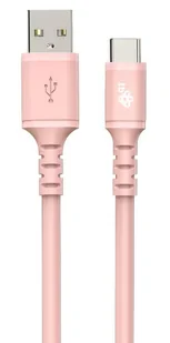 Kabel USB-USB C 1m silikonowy różowy - Kable USB - miniaturka - grafika 1
