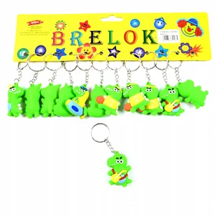 ALIGATOR KROKODYL ZIELONY BRELOK DO KLUCZY GUMOWA ZAWIESZKA ZESTAW 12SZT - Breloki - miniaturka - grafika 1