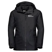 Kurtki i płaszcze dla chłopców - Jack Wolfskin Chłopięca kurtka Snowy Days, czarna, 128 - miniaturka - grafika 1