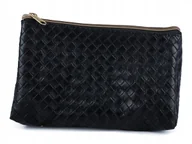 Kosmetyczki, organizery i kuferki - KOSMETYCZKA UNISEX EKO-SKÓRA czarna - miniaturka - grafika 1