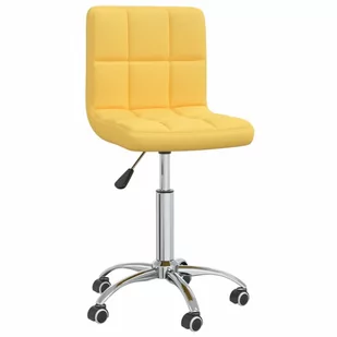 shumee shumee Obrotowe krzesło stołowe musztardowe tapicerowane tkaniną - Krzesła - miniaturka - grafika 1