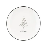 Talerze - Talerz deserowy Natalie 20 cm choinka biały - miniaturka - grafika 1