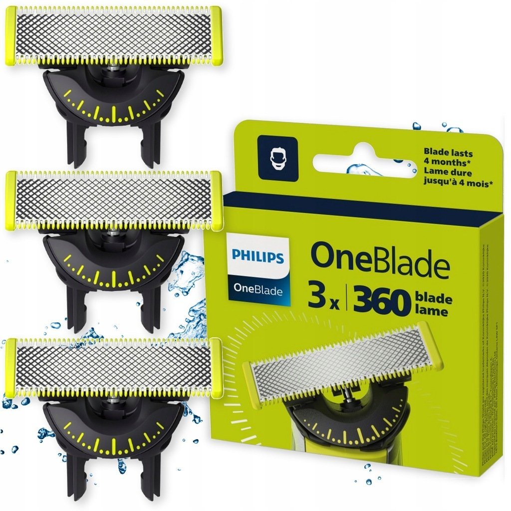 OSTRZA DO GOLARKI PHILIPS ONEBLADE PRO 360 NOŻYK GŁOWICA ORYGINALNE 3szt