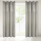 Zasłony - Eurofirany Zasłona gotowa stalowo-srebrny pasy 140 cm x 250 cm - miniaturka - grafika 1