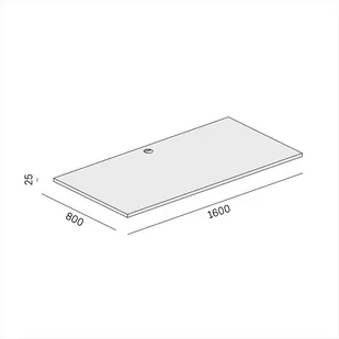 Blat roboczy do biurka BLOCK, 1600 x 800 x 25 mm, dąb naturalny - Blaty meblowe i parapety okienne - miniaturka - grafika 3
