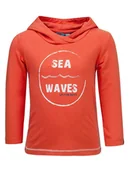 Bluzy dla chłopców - Chłopięca bluza z kapturem pomarańczowa Lief r.98 - miniaturka - grafika 1