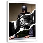 Plakaty - Plakat w ramie białej FEEBY, Batman i ojciec chrzestny kolaż, 50x70 cm - miniaturka - grafika 1