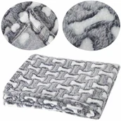 Pozostałe akcesoria dla psów - Kocyk dla psa Welsti w białe i szare kosteczki L 100x70 - miniaturka - grafika 1