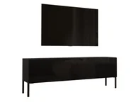 Szafki RTV - Szafka pod telewizor w kolorze czarnym matowym z nogami w kolorze czarnym, A: szer: 140 cm cm, wys: 52 cm, gł: 32 cm. Meble pod telewizor, stolik pod telewizor, ława pod telewizor - miniaturka - grafika 1