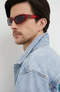 HUGO okulary przeciwsłoneczne męskie kolor czerwony - Hugo - Okulary przeciwsłoneczne - miniaturka - grafika 1