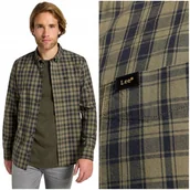 Koszule męskie - Lee BUTTON DOWN Green koszula bawełniana męska w kratę REGULAR FIT M - miniaturka - grafika 1