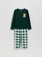 Skarpetki dla dzieci - Reserved - Świąteczna piżama Grinch - ciemnozielony - miniaturka - grafika 1