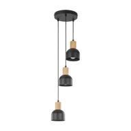 Lampy sufitowe - Czarno-drewniana lampa wisząca do kuchni TK 4895 z serii CAIRO - miniaturka - grafika 1