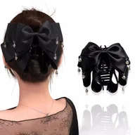 Ozdoby do włosów - Spinki do Włosów Super Kolory i Wzory Duża Czarna z Kryształkami - miniaturka - grafika 1