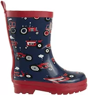 Kalosze damskie - Hatley Rain Boot kalosze dla chłopców, niebieski - Niebieski czerwony tractors - 32 EU - miniaturka - grafika 1
