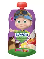 Kaszki dla dzieci - Nutricia BOBOVITA BoboVita Masha & Bear Mus jabłko, banan i ananas z napojem kokosowym po 6. miesiącu, 100g - miniaturka - grafika 1