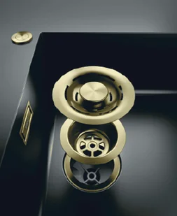 Korek automatyczny FLOW PRO złoty z przelewem - Syfony - miniaturka - grafika 1