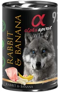 Mokra karma dla psów - Alpha Spirit Królik z bananem 12x400g - miniaturka - grafika 1