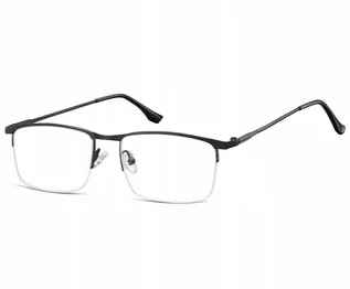 Okulary korekcyjne, oprawki, szkła - Sunoptic Okulary zerówki korekcyjne Prostokątne Żyłkowe 892C czarne - grafika 1