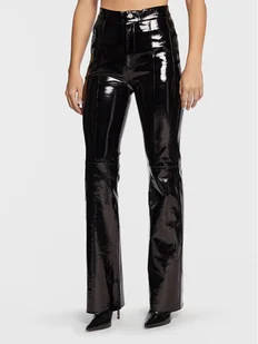 Gestuz Spodnie skórzane Gocha 10906553 Czarny Wide Leg - Spodnie damskie - miniaturka - grafika 1