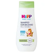 Kosmetyki kąpielowe dla dzieci - HiPP Baby Care - Szampon z odżywką dla dzieci, Rozczesuj włosy i chroni skórę głowy, neutralne pH dla skóry wrażliwej, z naturalnym ekstraktem z migdałów Bio, 1 sztuka 200 ml - miniaturka - grafika 1