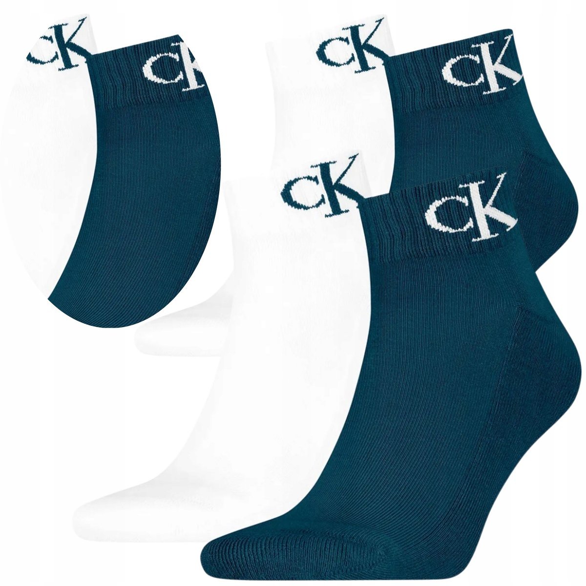 Calvin Klein Skarpetki 2 Pary 39-42 Skarpetki Ck Niebieska Biała Męskie