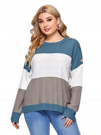 SHEIN SWETER PLUS SIZE Z GUZIKAMI W PASKI 46 ŁSB