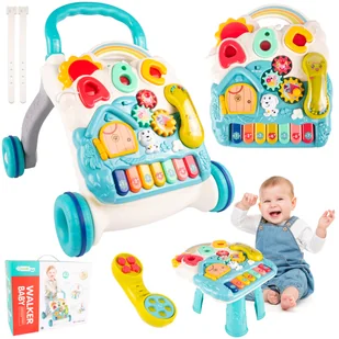 Chodzik Pchacz Edukacyjny Domek Pianinko Gra Stolik Edukacyjny Telefon 4w1 - Chodziki - miniaturka - grafika 1