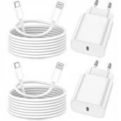 Ładowarki do telefonów - Ładowarka sieciowa Apple Lightning do iPhone Zestaw 2 Sztuki + 2 Kable 2M z Certyfikatem MFi - miniaturka - grafika 1