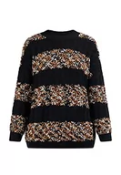 Swetry damskie - ALARY Damski sweter z dzianiny 15525007-AL01, czarny wielokolorowy, XL/XXL, czarny wielokolorowy, XL-XXL - miniaturka - grafika 1