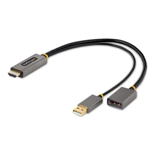 StarTech 128-HDMI-DISPLAYPORT adapter kablowy 0,3 m HDMI Typu A (Standard) Czarny, Szary - Adaptery i przejściówki - miniaturka - grafika 1