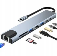 Adaptery i przejściówki - ADAPTER HUB 9w1 USB-C HDMI RJ45 Ethernet Czytnik Kart SD Macbook M1 M2 M3 - miniaturka - grafika 1