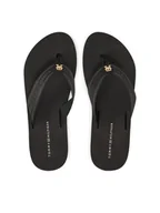 Klapki i japonki damskie - Tommy Hilfiger Japonki Hilfiger Webbing Beach Sandal FW0FW08515 Czarny - miniaturka - grafika 1
