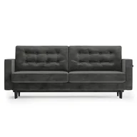 Sofy i kanapy - Welwetowa sofa trzyosobowa rozkładana Pikowana Grafit EPRIUM - miniaturka - grafika 1