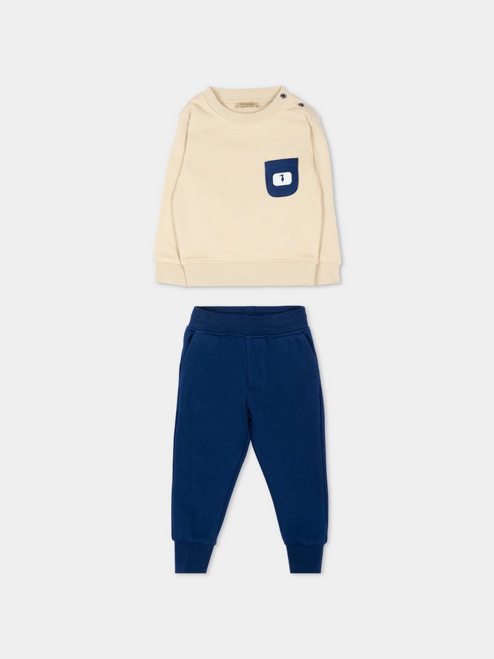 set bambino niebieski-beżowy