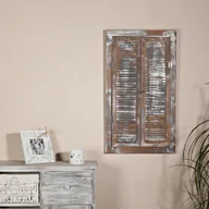 Lustra - Mucola lustro ścienne z żaluzjami lustro 72CM lustro do szafy lustro okienne lustro drewniane lustro łazienkowe lustroReplika acyjne - brązowe - miniaturka - grafika 1