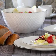 Serwisy obiadowe - Serwis obiadowy porcelanowy 6 osób BARI PLATIN VILLA ITALIA - miniaturka - grafika 1