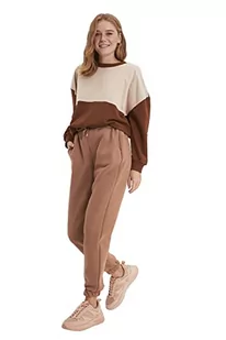 Trendyol Damskie spodnie dresowe z normalnym stanem, luźne, jasnobrązowe, XL, jasnobrązowy, XL - Spodnie rowerowe - miniaturka - grafika 1