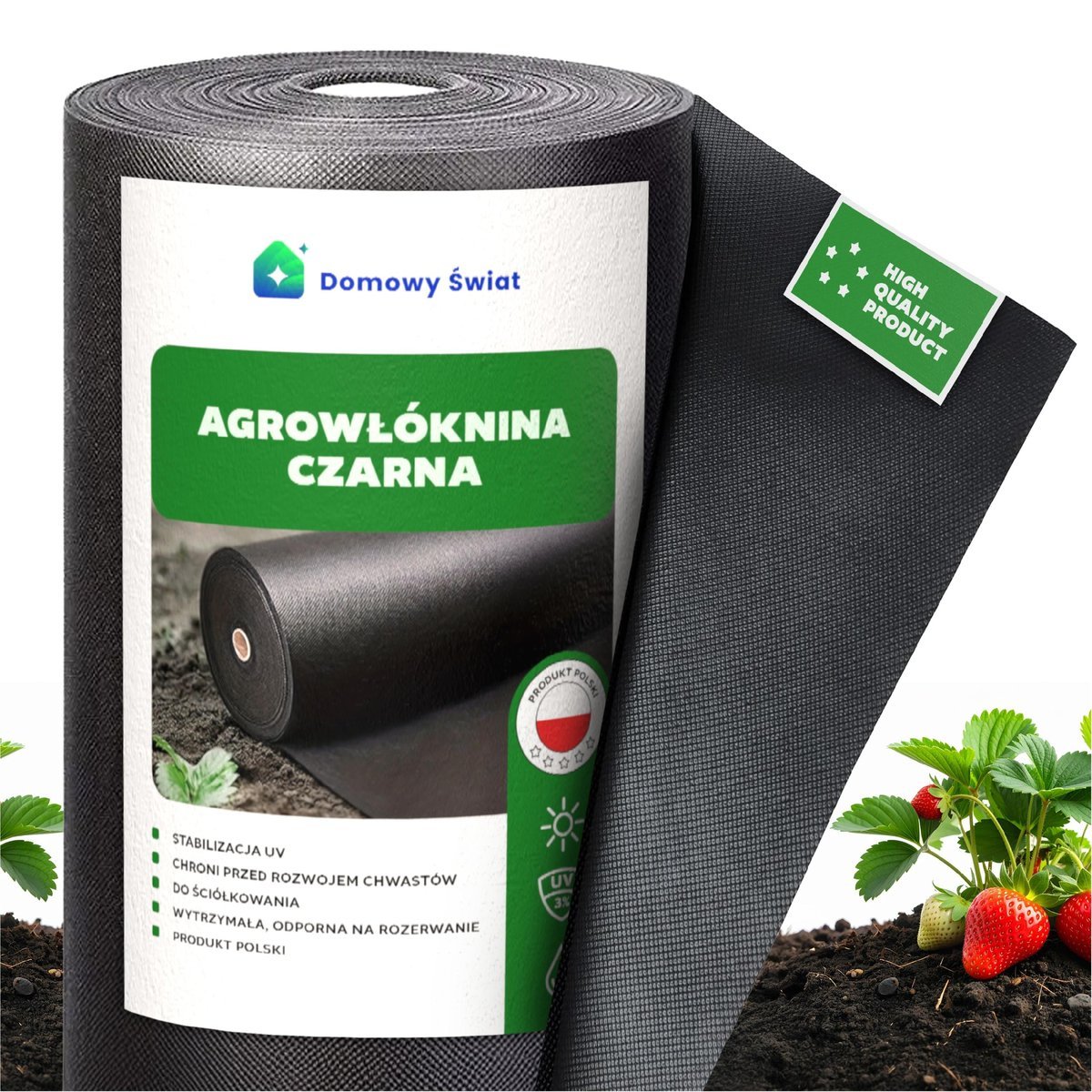 GRUBA AGROWŁÓKNINA ANTYCHWASTOWA 50G AGROTKANINA CZARNA 1,1X50M NA CHWASTY