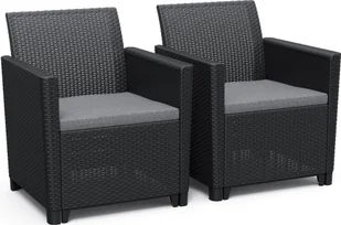 Allibert KETER fotel Claire, 2 szt. grafitowy - Fotele i krzesła ogrodowe - miniaturka - grafika 1