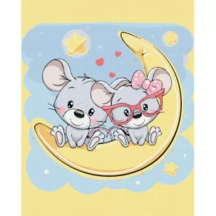 Twoje Hobby Malowanie po numerach Myszki na księżycu - Malowanie po numerach - miniaturka - grafika 1