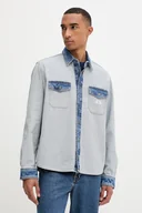 Koszule męskie - Guess Jeans koszula jeansowa męska kolor niebieski relaxed z kołnierzykiem klasycznym M5YH71 D5M56 - miniaturka - grafika 1