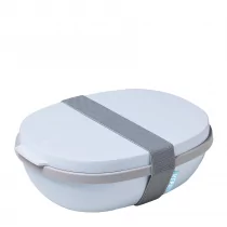 Mepal Mepal Ellipse Duo Nordic Blue 1,4 L Błękitny Lunch Box Plastikowy Dwukomorowy Z Pojemnikiem Na Sos - Lunch boxy - miniaturka - grafika 1